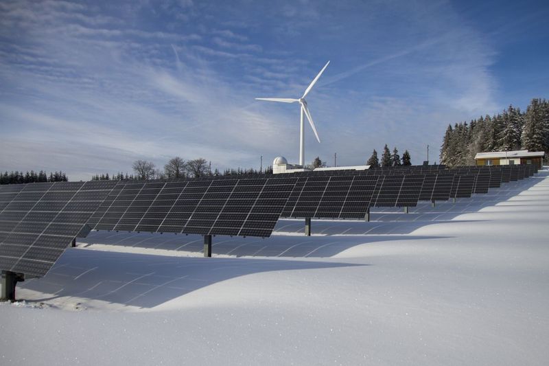 Solar and wind generation at a renewable energy facility