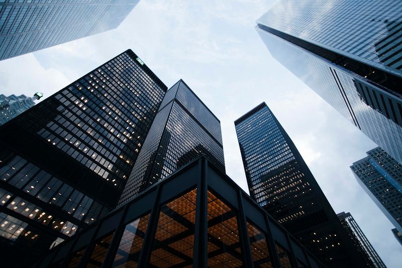 Modern glass office building