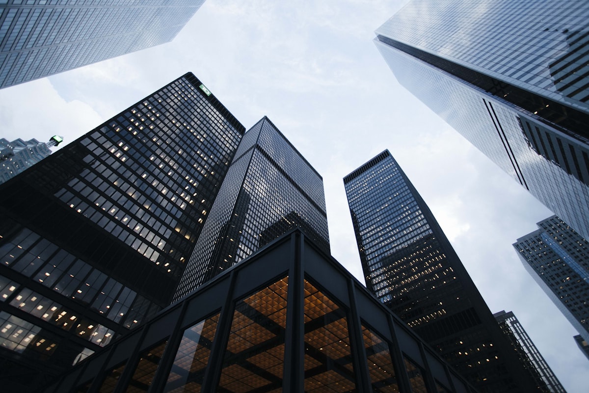 Modern glass office building